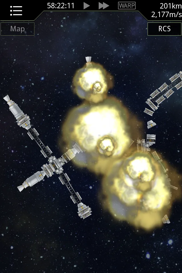Rakete von SimpleRockets vor einem Planeten