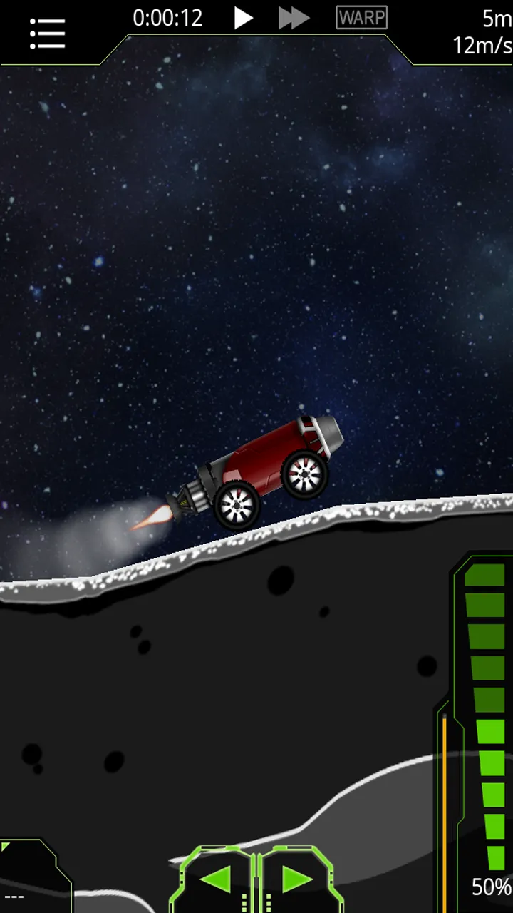 Rakete über einer planetaren Oberfläche