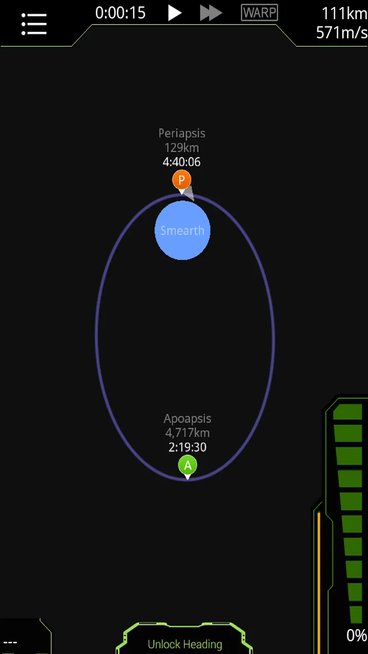 Rakete im Dunkel des Weltraums