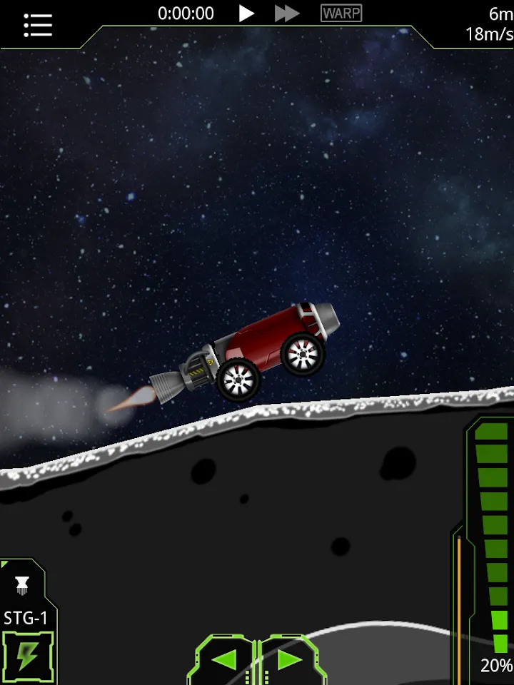Raketenkonstruktion über einer Oberfläche